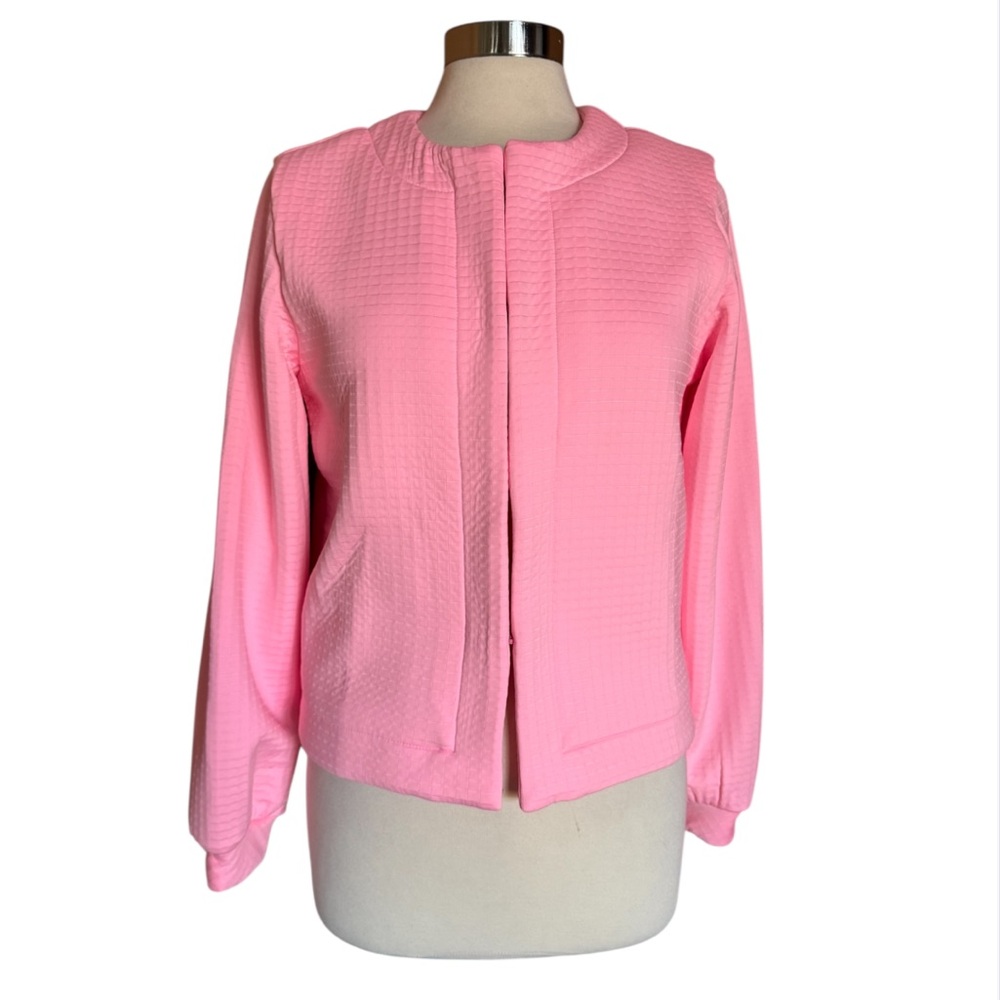 Dudley Stephens Haverhill Cardigan Cotton Candy Pink Quilted Jacket M NWT